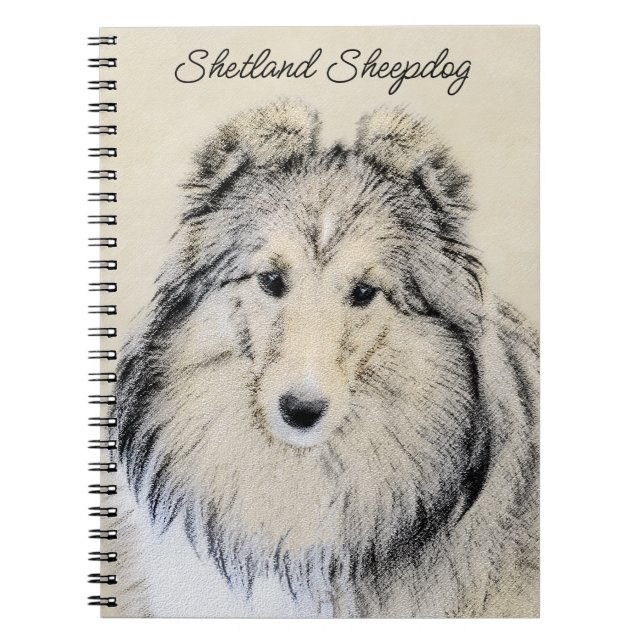 Carnet Peinture Shetland Sheepdog - Jolie art original ch (Devant)
