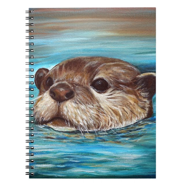 Carnet Peinture sur la loutre de rivière (Devant)
