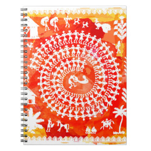 Carnet Peinture Warli - main dessinée traditionnelle l'An
