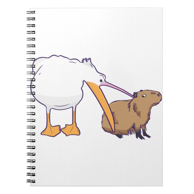 Carnet Pelican essaie de manger Capybara Funny Cute Kawai (Devant)