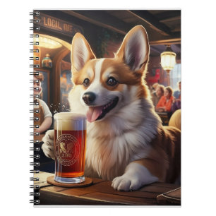 Carnet Pembroke Corgi Boire une bière au pub