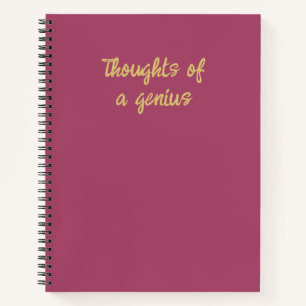 Carnet Pensées drôles roses et or d'un génie