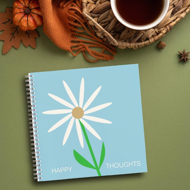 Carnet Pensées heureuses bleu-vert avec Daisy (Créateur téléchargé)