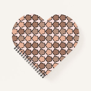 Carnet Pentagones Brown symétriques avec bordures en poin