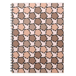 Carnet Pentagones Brown symétriques avec bordures en poin