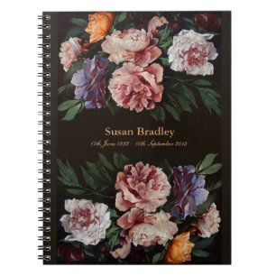 Carnet Peonies 3 Memorial ou funérailles Guest Book