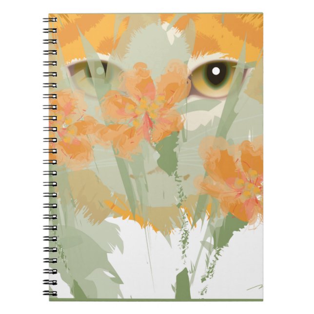 Carnet Peper de feuillage de chats orange (Devant)