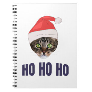 Carnet Père Noël Chat avec Santa hat, Ho Ho ho Squa d'inv