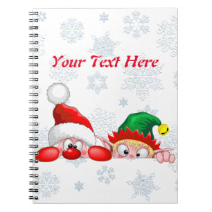 Carnet Père Noël et Elf Cute et drôle Caractères Pékin
