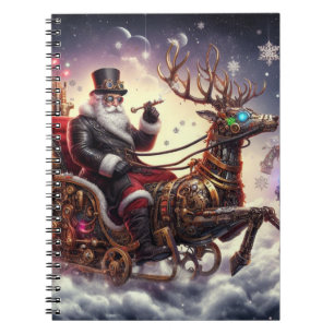 Carnet Père Noël/Reindeer steampunk Noël/hiver