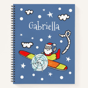 Carnet Père personnalisé Noël Père Noël Père Noël Avion