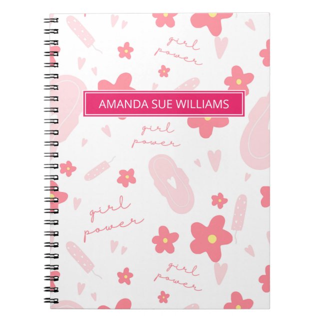 Carnet Période / Cycle menstruel - Votre Nom /Monogramme  (Devant)