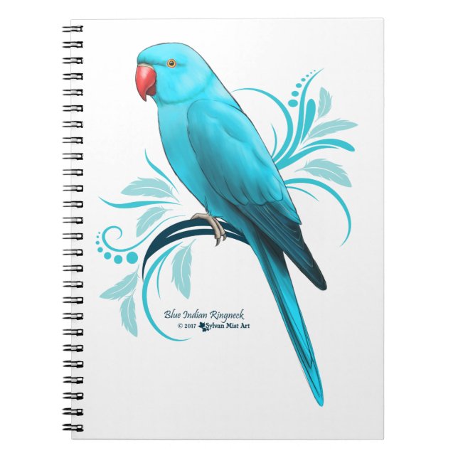 Carnet Perroquet bleu de Ringneck d'Indien (Devant)