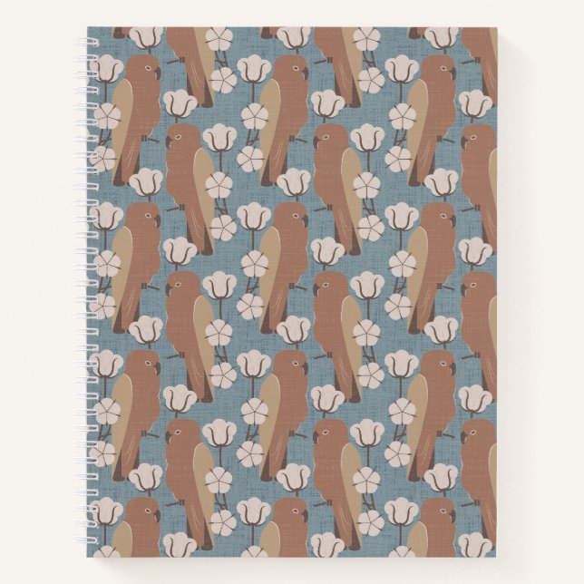 Carnet Perroquets et fleur de coton (Devant)