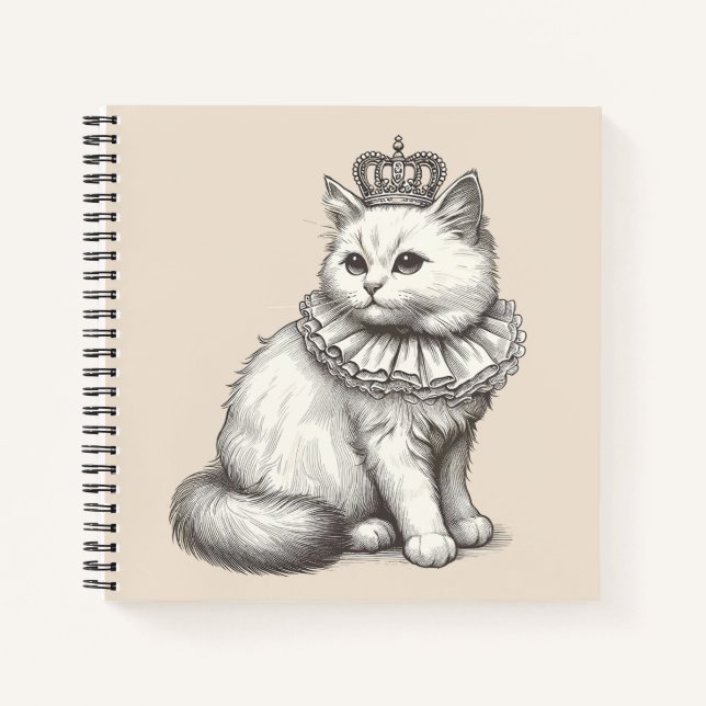 Carnet Persian Cat Wearing Crown Royal  (Devant)