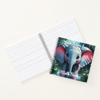 Carnet Personalised Cute Elephant in the Rain 