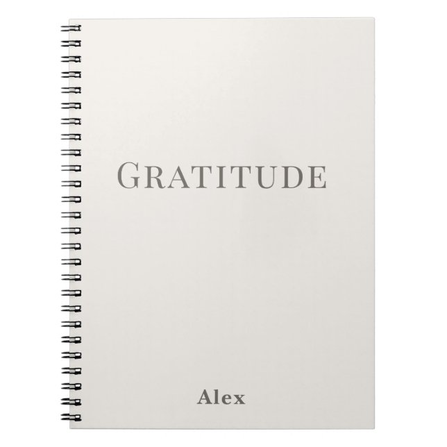 Carnet Personalised Gratitude – Minimal Typography (Devant)