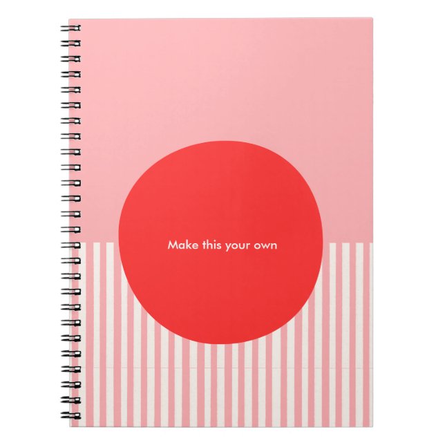 Carnet PERSONALIZE Inspired by Bauhaus Red and Pink  (Devant)