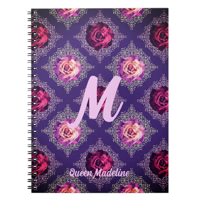 Carnet Personalize Romantic Purple Rose Love (Devant)