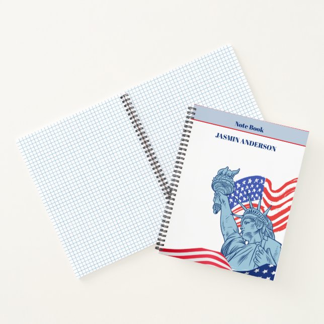 Carnet Personalized American Flag Patriotic USA  (Intérieur)