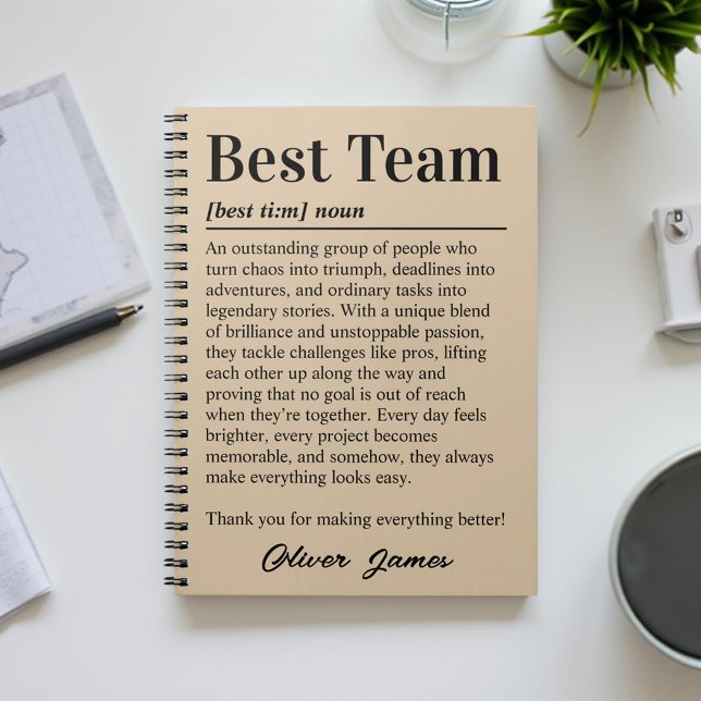 Carnet Personalized Best Team Appreciation Corporate Gift (Créateur téléchargé)