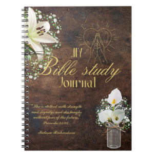 Carnet Personalized Bible Study Add Name and Faith Verse 