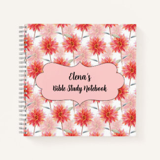 Carnet Personalized Bible Study Notebook with Watercolor 