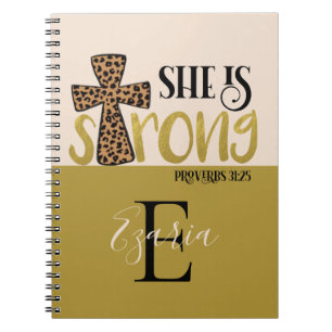 Carnet Personalized Christian She Is Strong Proverbs 31