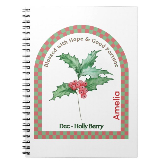 Carnet Personalized December Birth Month Flower Notebook (Devant)