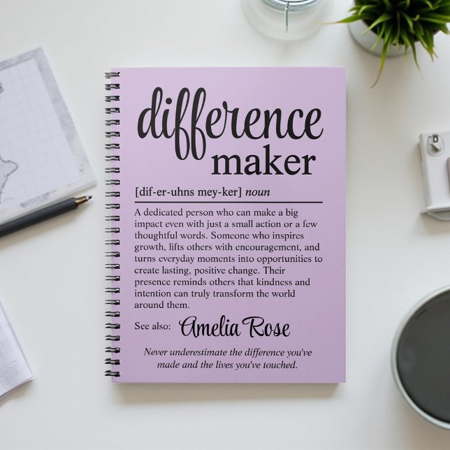 Carnet Personalized Difference Maker Definition Thank You (Créateur téléchargé)