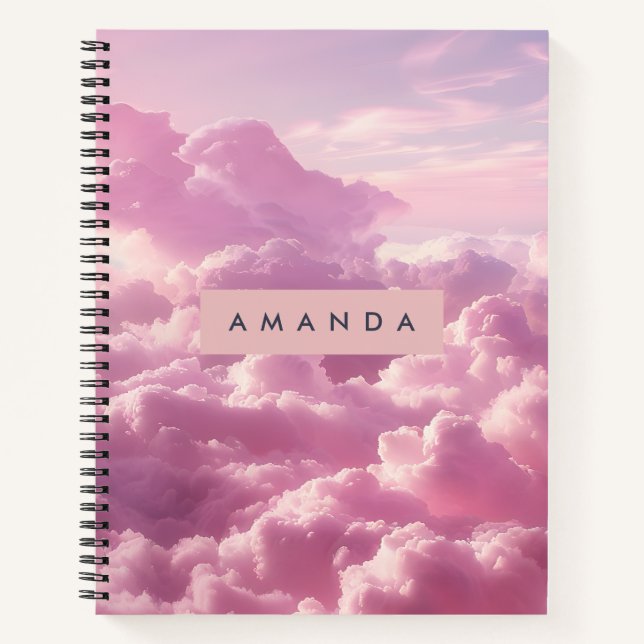 Carnet Personalized Dreamy Pastel Pink Cloud  (Devant)
