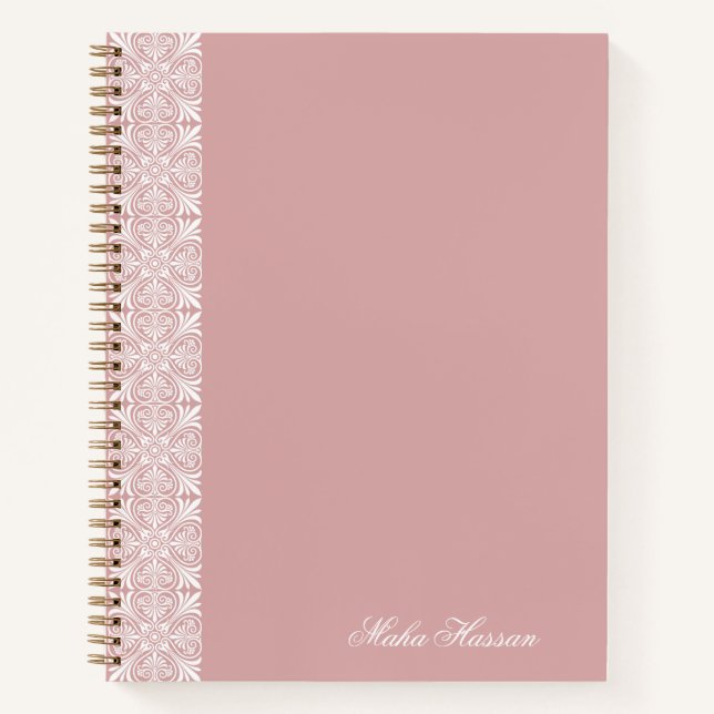 Carnet Personalized Dusty Rose Geometric Floral Print  (Devant)