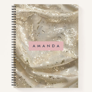 Carnet Personalized Elegant Gold Sparkle
