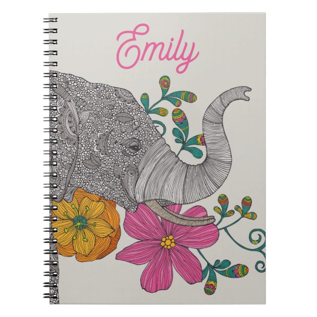 Carnet Personalized Elephant Name Notebook (Devant)