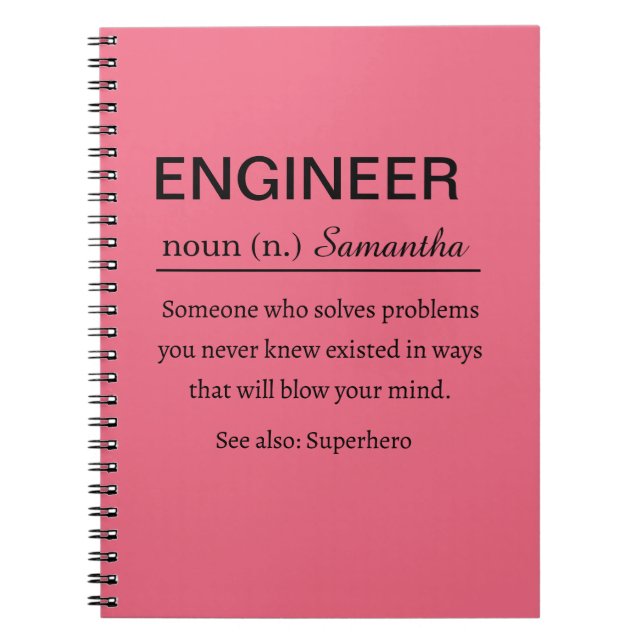 Carnet Personalized Engineer Definition (Devant)