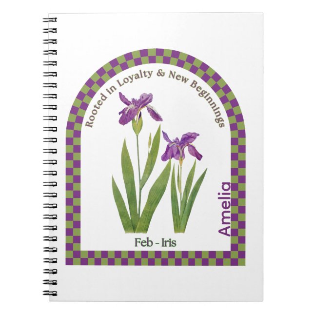 Carnet Personalized February Birth Month Flower Notebook (Devant)