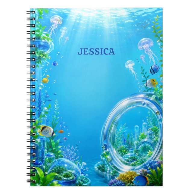 Carnet Personalized Frutiger Aero Name Notebook (Devant)