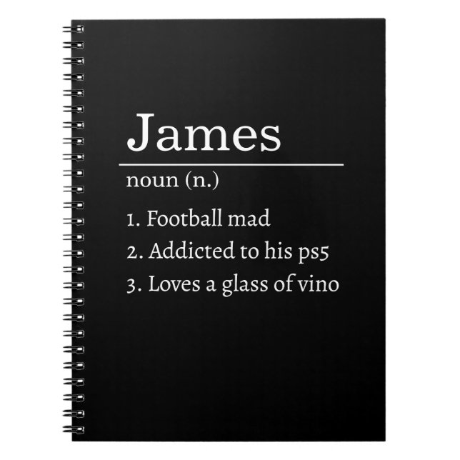 Carnet Personalized Funny Dictionary Definition Black  (Devant)