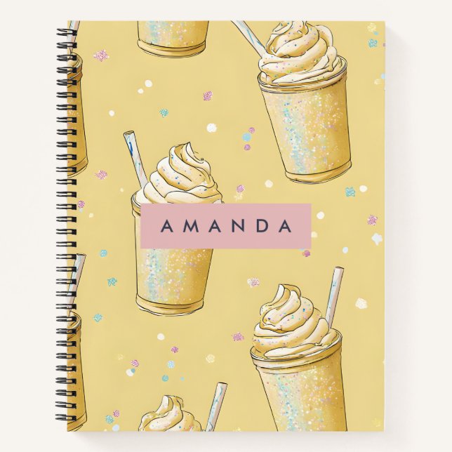 Carnet Personalized Golden Vanilla Milkshake Sparkle (Devant)
