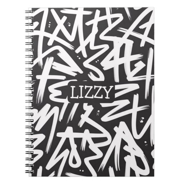 Carnet Personalized Graffiti Name Pattern — Custom Urban (Devant)