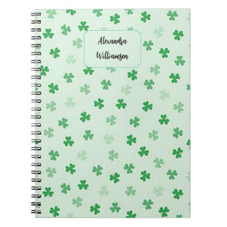 Carnet Personalized Green Clover Notebook | Minimal Lucky