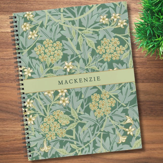 Carnet Personalized Green Jasmine Floral Pattern (Créateur téléchargé)
