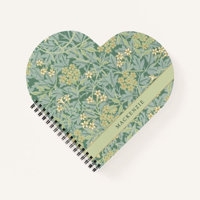 Carnet Personalized Green Jasmine Floral Pattern (Devant)