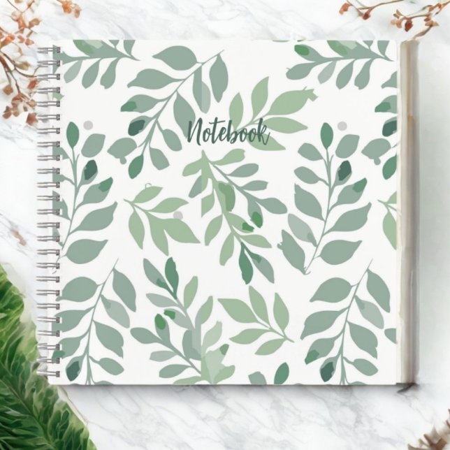 Carnet Personalized Green Leaf Spiral Notebook (Créateur téléchargé)