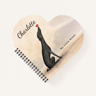 Carnet Personalized Greyhound Notebook with Heart