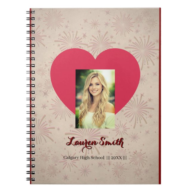 Carnet Personalized Heart Photo Spiral Notebook  (Devant)