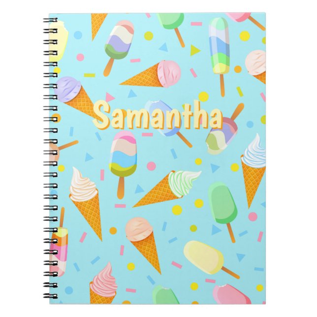 Carnet Personalized Ice Cream Notebook – Sweet Summer  (Devant)