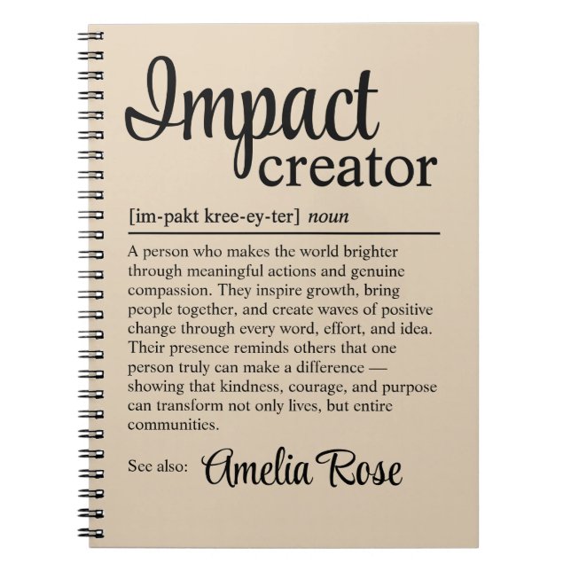 Carnet Personalized Impact Creator Definition (Devant)