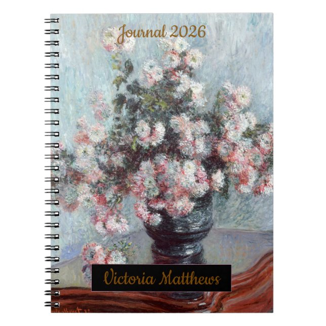 Carnet personalized impressionist still life floral  (Devant)