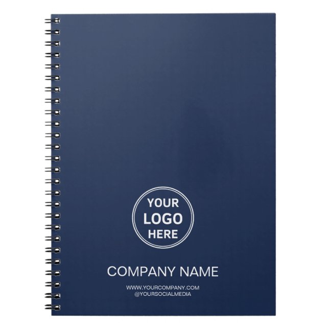 Carnet Personalized Logo Navy Blue Corporate Business (Devant)
